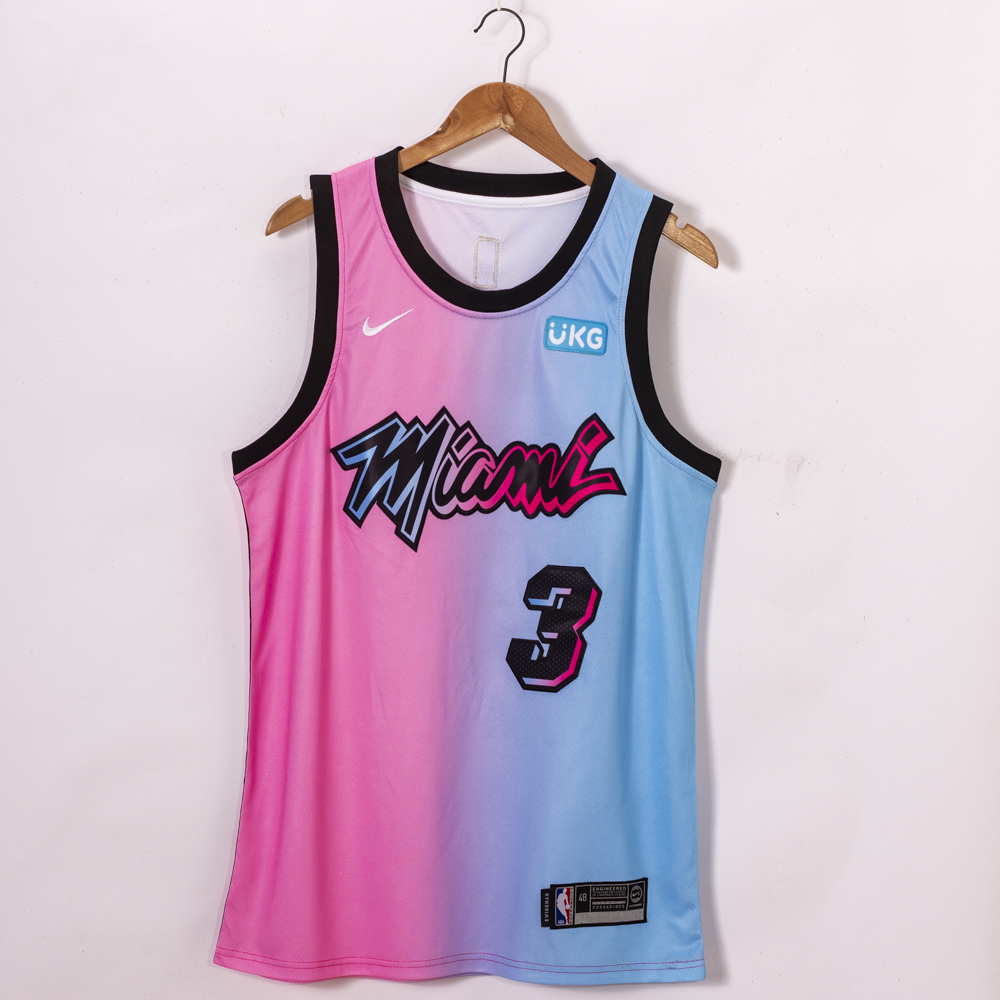 Men Miami Heat 3 Wade pink fahion new Nike NBA limited Jerseys